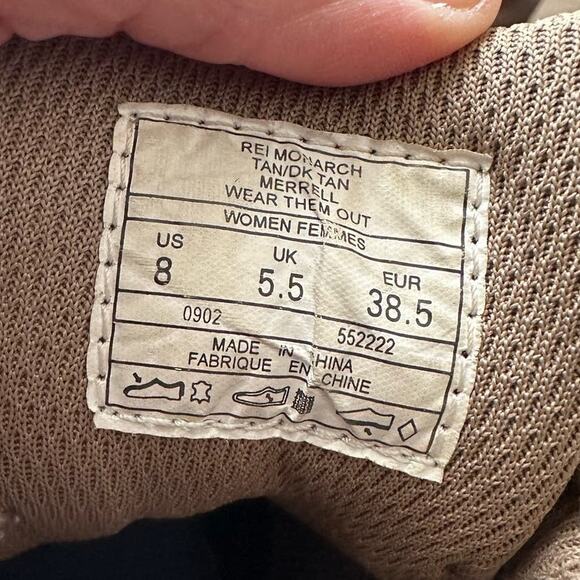 Monarch Tan/Dark Tan Merrell Hiking Boots REI 8 - Picture 6 of 6